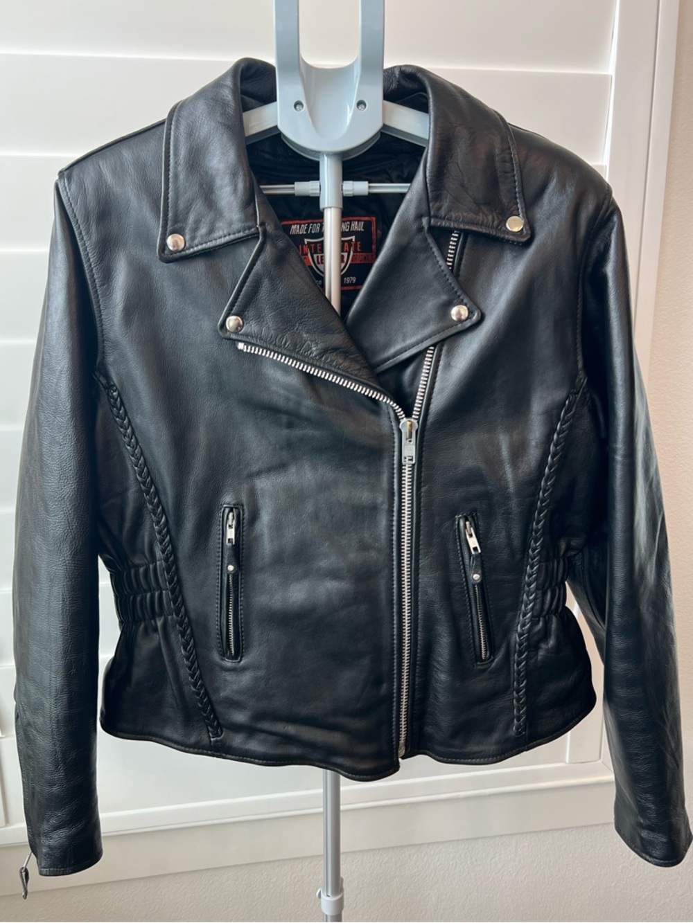 Womens Black Leather Motorcycle Jacket